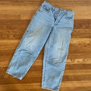 Madewell light denim jeans with button fly